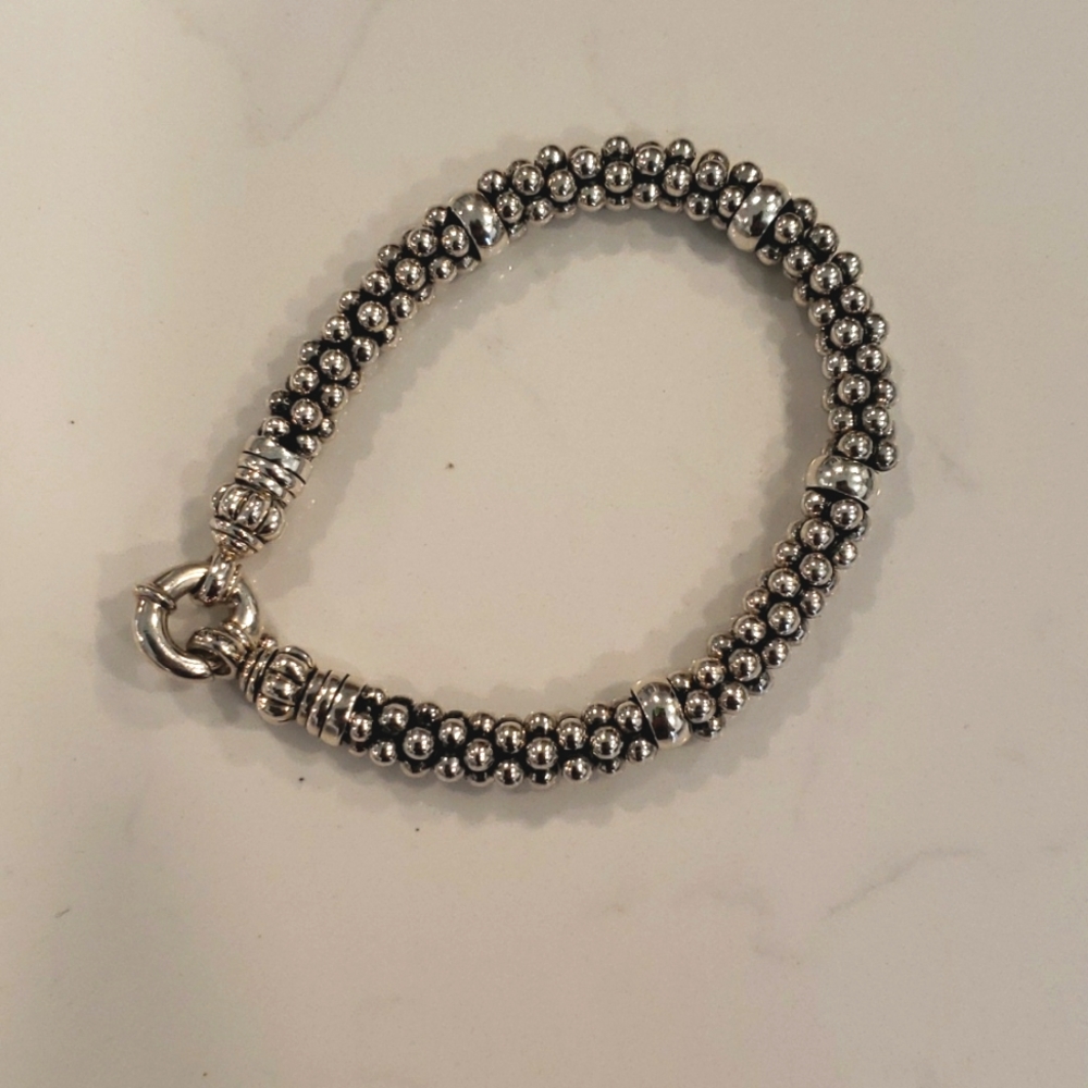 LAGOS Signature Sterling Silver Caviar Station Bracelet